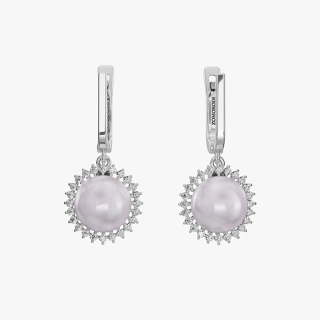 Janine Pearl and Diamond Earrings